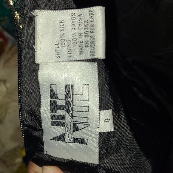 VTG NiteLine Sequin Bead Midi Dress Black SZ 8(M) - Picture 6 of 6